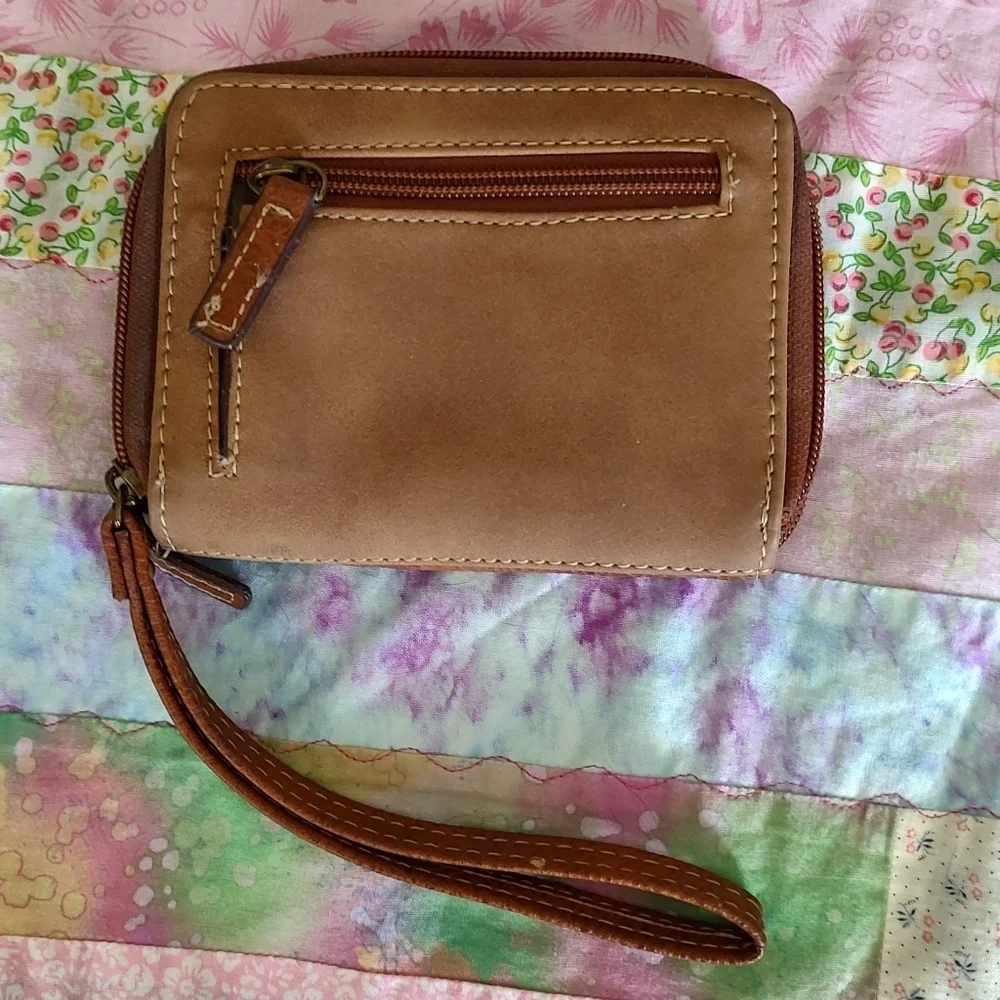 B.O.C BORN CONCEPT FAUX LEATHER DOUBLE ZIPPER WRISTLET.